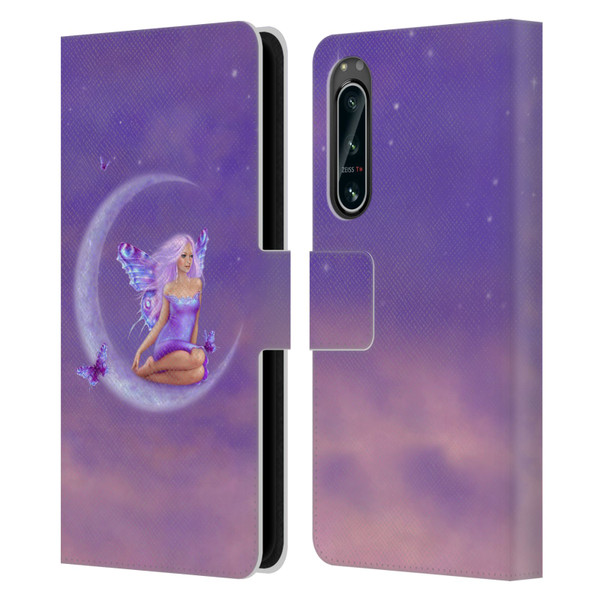 Rachel Anderson Pixies Lavender Moon Leather Book Wallet Case Cover For Sony Xperia 5 IV