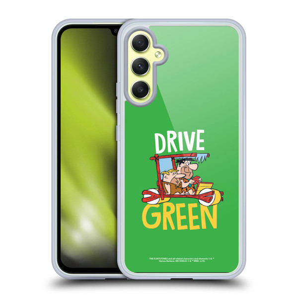 The Flintstones Graphics Drive Green Soft Gel Case for Samsung Galaxy A34 5G