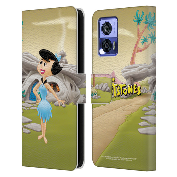 The Flintstones Characters Betty Rubble Leather Book Wallet Case Cover For Motorola Edge 30 Neo 5G