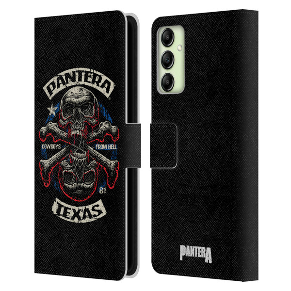 Pantera Art Double Cross Leather Book Wallet Case Cover For Samsung Galaxy A14 5G
