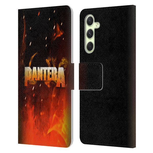 Pantera Art Fire Leather Book Wallet Case Cover For Samsung Galaxy A54 5G