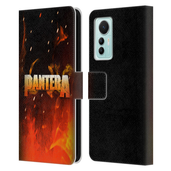 Pantera Art Fire Leather Book Wallet Case Cover For Xiaomi 12 Lite