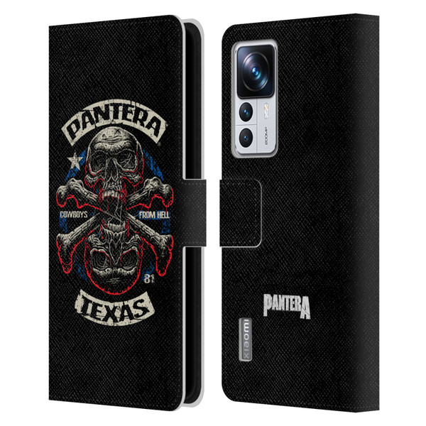 Pantera Art Double Cross Leather Book Wallet Case Cover For Xiaomi 12T Pro