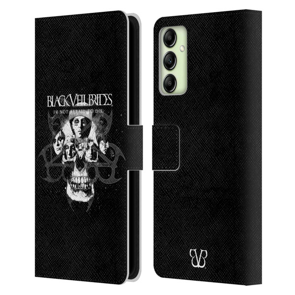 Black Veil Brides Band Art Skull Faces Leather Book Wallet Case Cover For Samsung Galaxy A14 5G