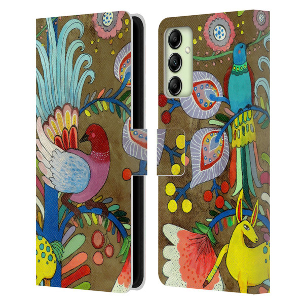 Sylvie Demers Floral Allure Leather Book Wallet Case Cover For Samsung Galaxy A14 5G