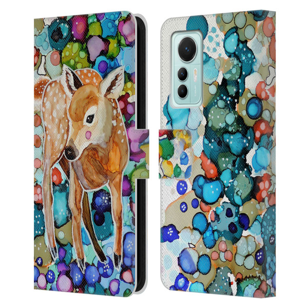 Sylvie Demers Nature Deer Leather Book Wallet Case Cover For Xiaomi 12 Lite