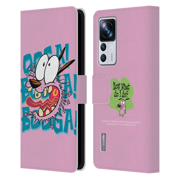 Courage The Cowardly Dog Graphics Spooked Leather Book Wallet Case Cover For Xiaomi 12T Pro
