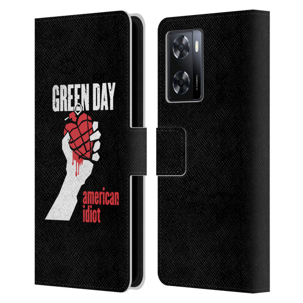 Green Day Graphics American Idiot Leather Book Wallet Case Cover For OPPO A57s