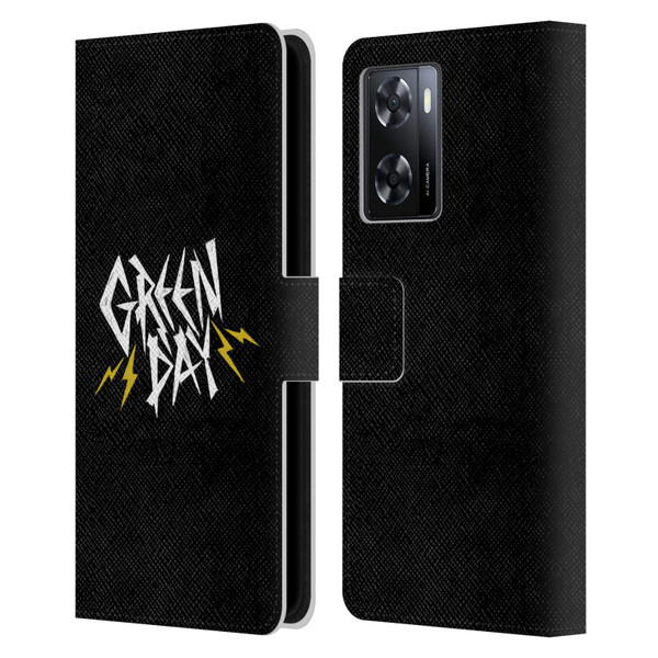 Green Day Graphics Bolts Leather Book Wallet Case Cover For OPPO A57s