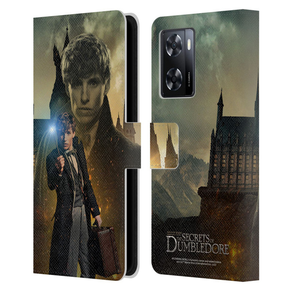 Fantastic Beasts: Secrets of Dumbledore Character Art Newt Scamander Leather Book Wallet Case Cover For OPPO A57s