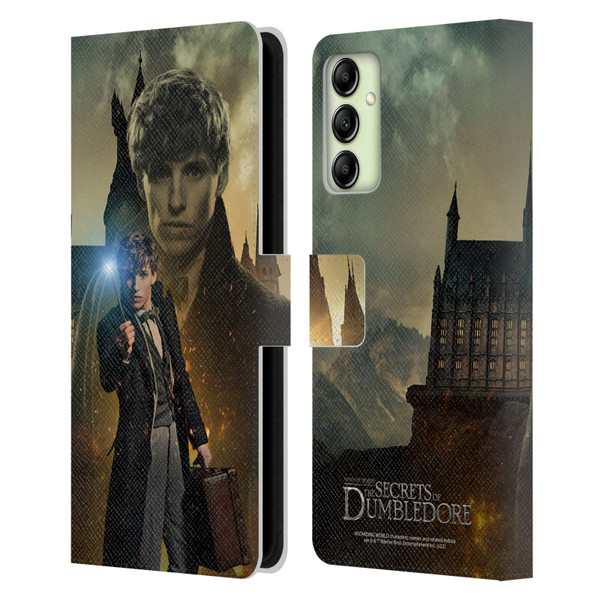 Fantastic Beasts: Secrets of Dumbledore Character Art Newt Scamander Leather Book Wallet Case Cover For Samsung Galaxy A14 5G