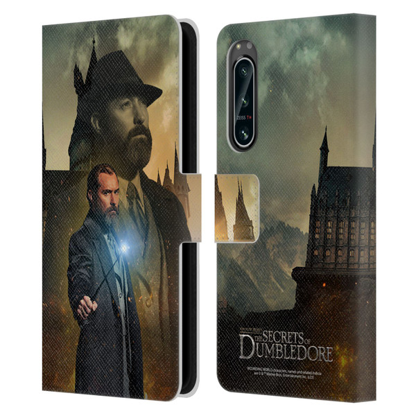 Fantastic Beasts: Secrets of Dumbledore Character Art Albus Dumbledore Leather Book Wallet Case Cover For Sony Xperia 5 IV