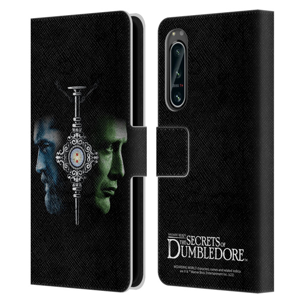 Fantastic Beasts: Secrets of Dumbledore Graphic Core Dumbledore And Grindelwald Leather Book Wallet Case Cover For Sony Xperia 5 IV