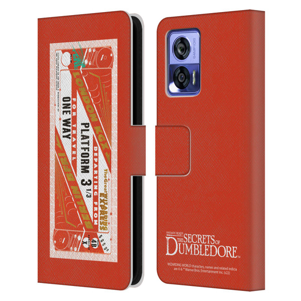 Fantastic Beasts: Secrets of Dumbledore Graphics Train Ticket Leather Book Wallet Case Cover For Motorola Edge 30 Neo 5G