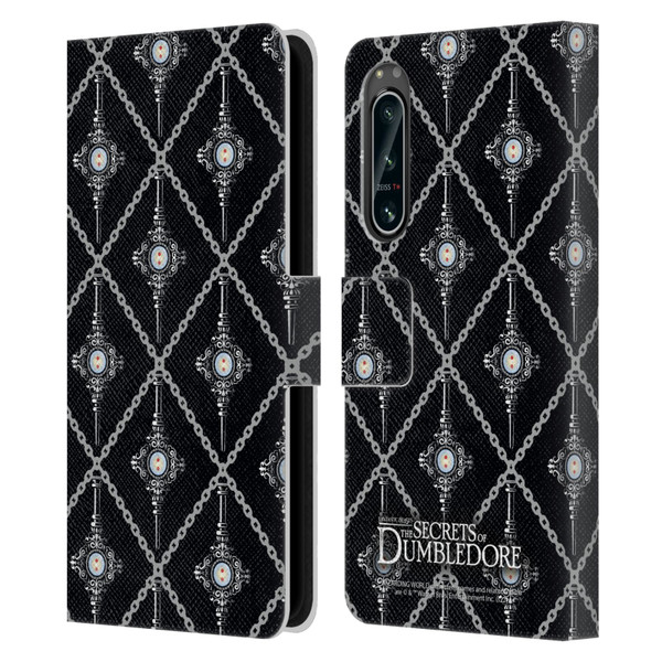 Fantastic Beasts: Secrets of Dumbledore Graphics Blood Troth Pattern Leather Book Wallet Case Cover For Sony Xperia 5 IV