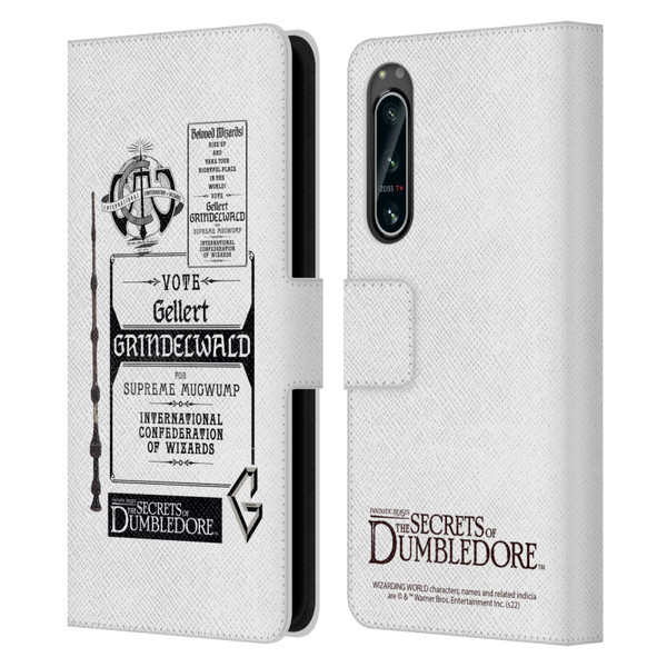 Fantastic Beasts: Secrets of Dumbledore Graphics Gellert Grindelwald Leather Book Wallet Case Cover For Sony Xperia 5 IV