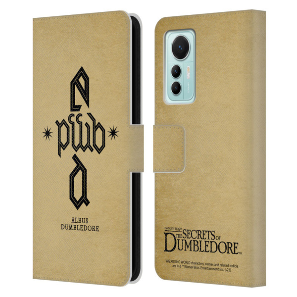 Fantastic Beasts: Secrets of Dumbledore Graphics Dumbledore's Monogram Leather Book Wallet Case Cover For Xiaomi 12 Lite
