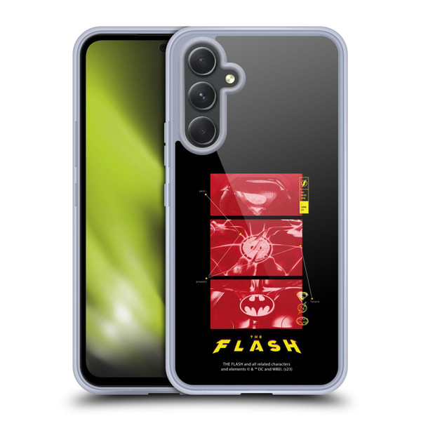 The Flash 2023 Graphics Suit Logos Soft Gel Case for Samsung Galaxy A54 5G