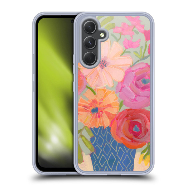 Suzanne Allard Floral Graphics Blue Diamond Soft Gel Case for Samsung Galaxy A54 5G