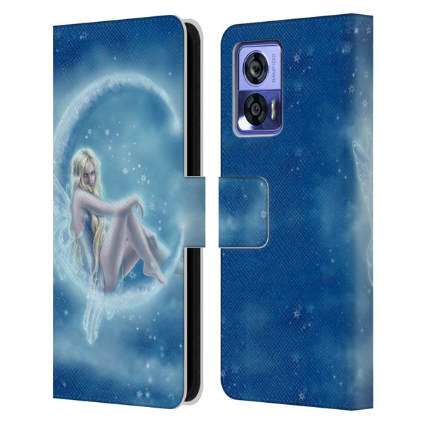 Tiffany "Tito" Toland-Scott Fairies Blue Winter Leather Book Wallet Case Cover For Motorola Edge 30 Neo 5G