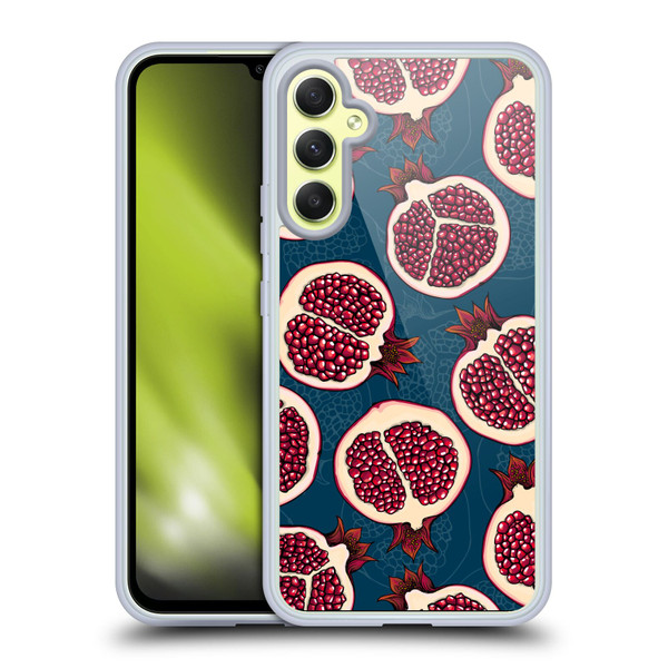 Katerina Kirilova Fruits & Foliage Patterns Pomegranate Slices Soft Gel Case for Samsung Galaxy A34 5G