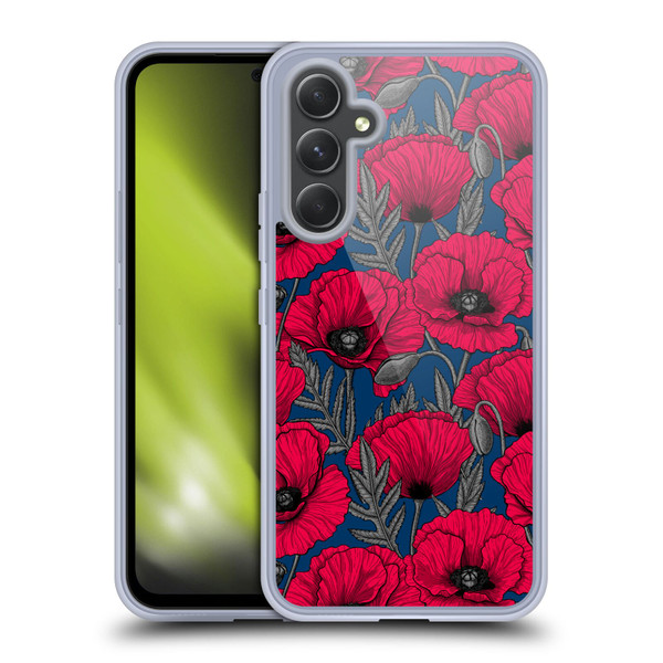 Katerina Kirilova Floral Patterns Night Poppy Garden Soft Gel Case for Samsung Galaxy A54 5G
