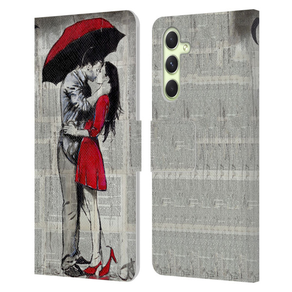 LouiJoverArt Red Ink A New Kiss 2 Leather Book Wallet Case Cover For Samsung Galaxy A54 5G