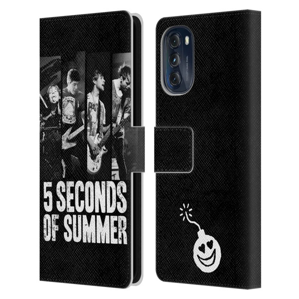 5 Seconds of Summer Posters Strips Leather Book Wallet Case Cover For Motorola Moto G (2022)