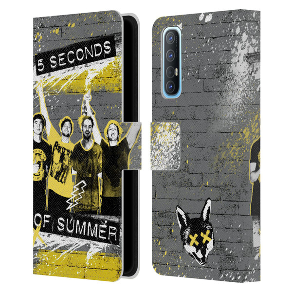 5 Seconds of Summer Posters Splatter Leather Book Wallet Case Cover For OPPO Find X2 Neo 5G