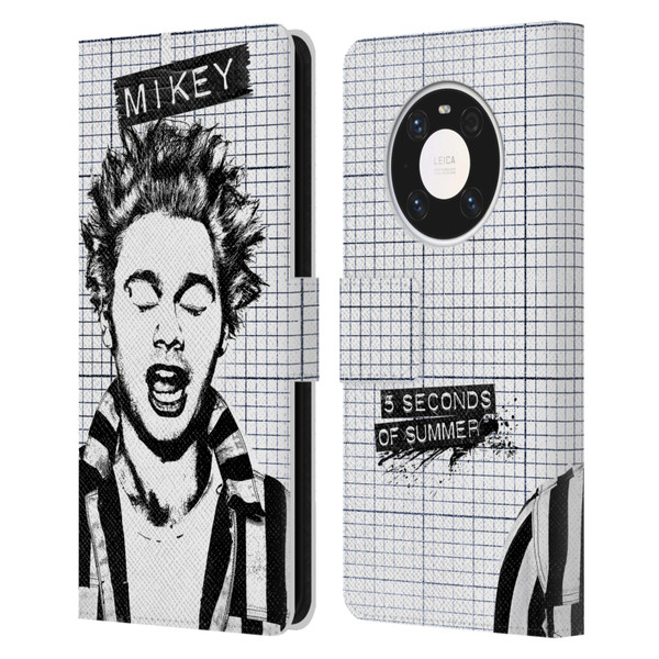 5 Seconds of Summer Solos Grained Mikey Leather Book Wallet Case Cover For Huawei Mate 40 Pro 5G