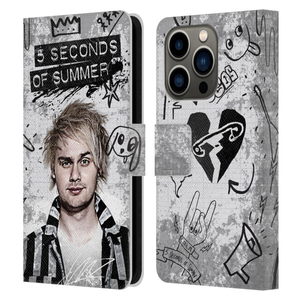 5 Seconds of Summer Solos Vandal Mikey Leather Book Wallet Case Cover For Apple iPhone 14 Pro