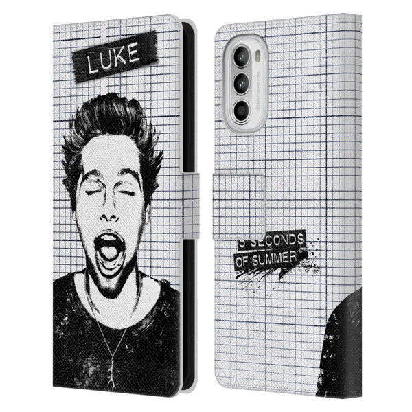 5 Seconds of Summer Solos Grained Luke Leather Book Wallet Case Cover For Motorola Moto G52