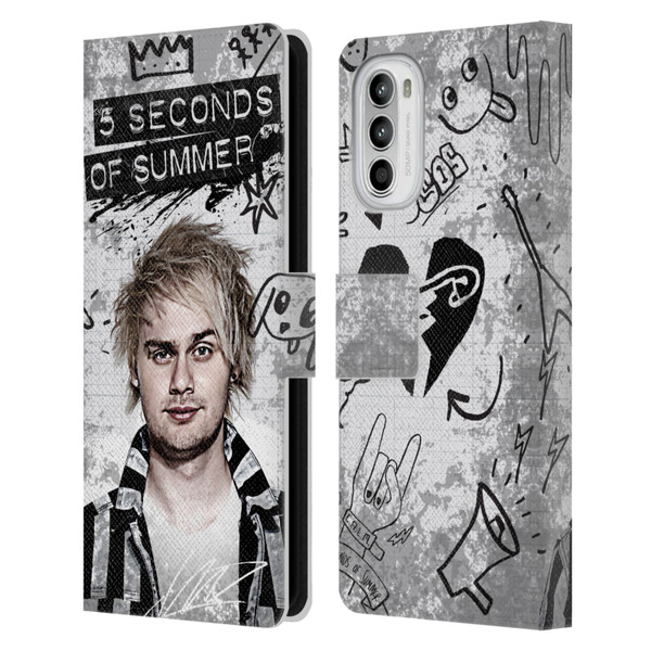 5 Seconds of Summer Solos Vandal Mikey Leather Book Wallet Case Cover For Motorola Moto G52