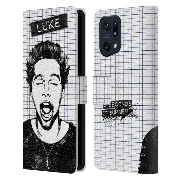 5 Seconds of Summer Solos Grained Luke Leather Book Wallet Case Cover For OPPO Find X5