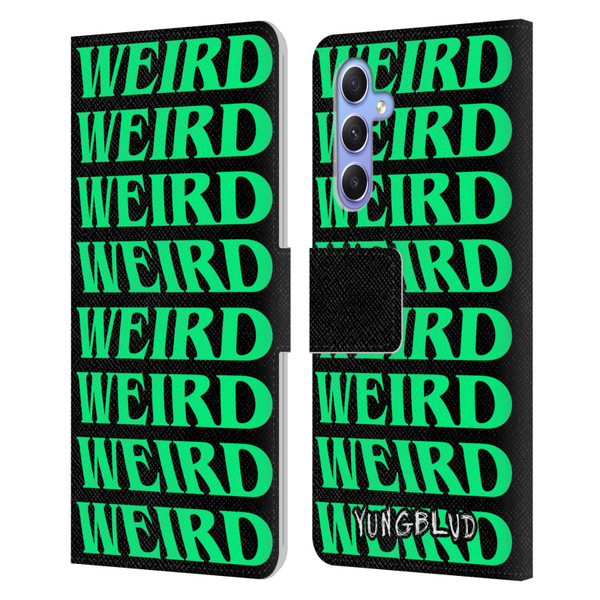 Yungblud Graphics Weird! Text Leather Book Wallet Case Cover For Samsung Galaxy A34 5G