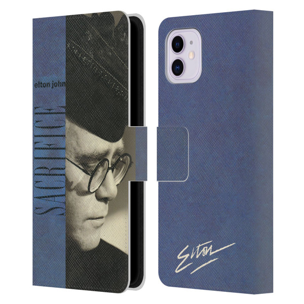 Elton John Artwork Sacrifice Single Leather Book Wallet Case Cover For Apple iPhone 11