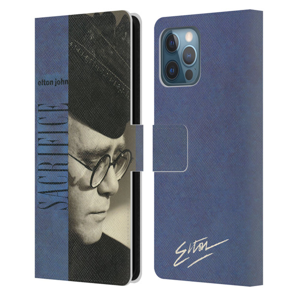 Elton John Artwork Sacrifice Single Leather Book Wallet Case Cover For Apple iPhone 12 Pro Max