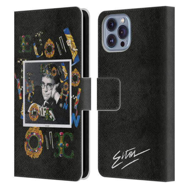 Elton John Artwork The One Single Leather Book Wallet Case Cover For Apple iPhone 14