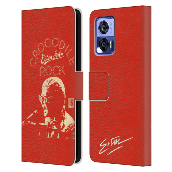 Elton John Artwork Crocodile Rock Single Leather Book Wallet Case Cover For Motorola Edge 30 Neo 5G