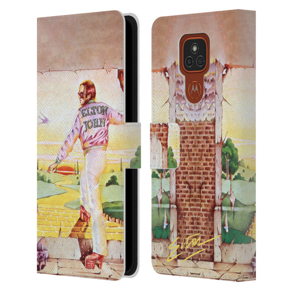 Elton John Artwork GBYR Album Leather Book Wallet Case Cover For Motorola Moto E7 Plus