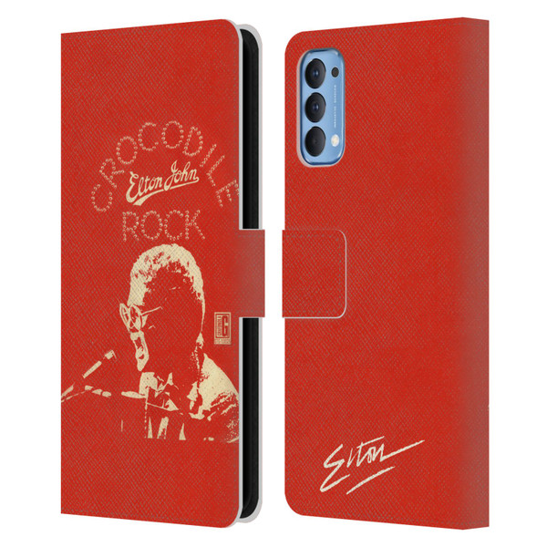 Elton John Artwork Crocodile Rock Single Leather Book Wallet Case Cover For OPPO Reno 4 5G