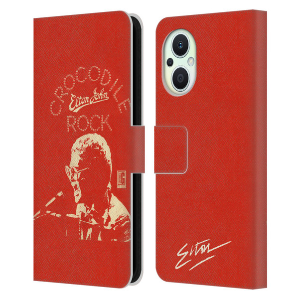 Elton John Artwork Crocodile Rock Single Leather Book Wallet Case Cover For OPPO Reno8 Lite