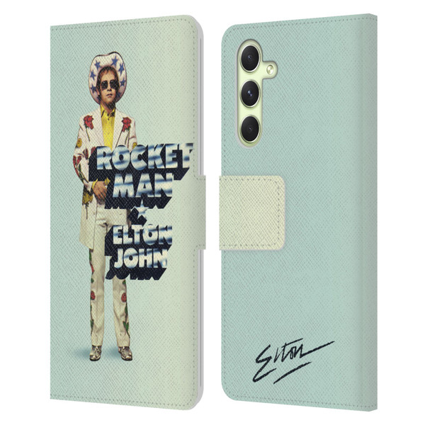 Elton John Artwork Rocket Man Single Leather Book Wallet Case Cover For Samsung Galaxy A54 5G