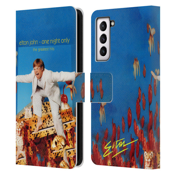 Elton John Artwork One Night Only Album Leather Book Wallet Case Cover For Samsung Galaxy S21 5G