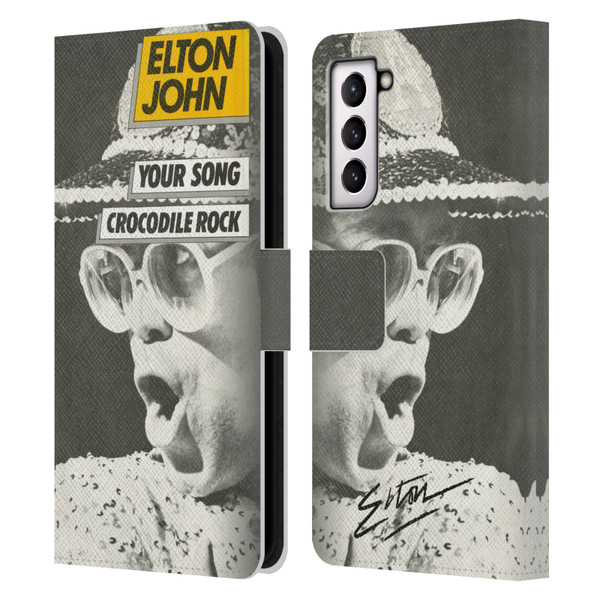 Elton John Artwork Your Song Single Leather Book Wallet Case Cover For Samsung Galaxy S21 5G