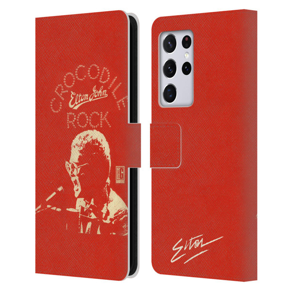 Elton John Artwork Crocodile Rock Single Leather Book Wallet Case Cover For Samsung Galaxy S21 Ultra 5G