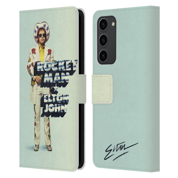 Elton John Artwork Rocket Man Single Leather Book Wallet Case Cover For Samsung Galaxy S23+ 5G