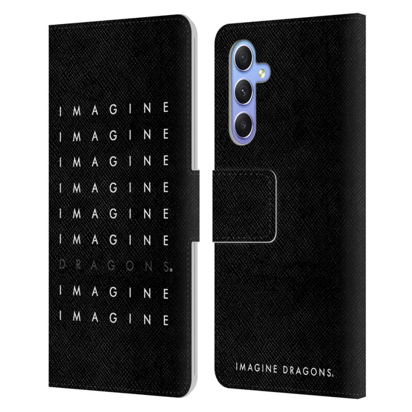 Imagine Dragons Key Art Logo Repeat Leather Book Wallet Case Cover For Samsung Galaxy A34 5G
