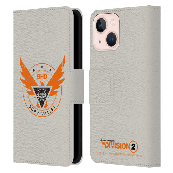 Tom Clancy's The Division 2 Logo Art Survivalist Leather Book Wallet Case Cover For Apple iPhone 13 Mini