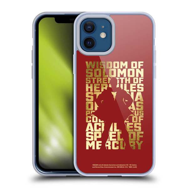 Shazam! 2019 Movie Character Art Typography Soft Gel Case for Apple iPhone 12 / iPhone 12 Pro